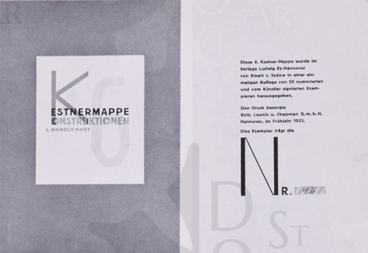 Immagine 1-932814 Copertina e colophon della Kestnermappe, 6 Konstruktionen