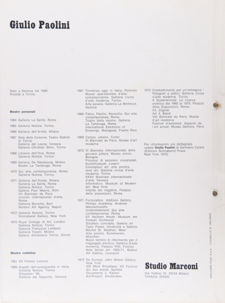 Immagine img_020.jpg Paolini: opere 1961/73